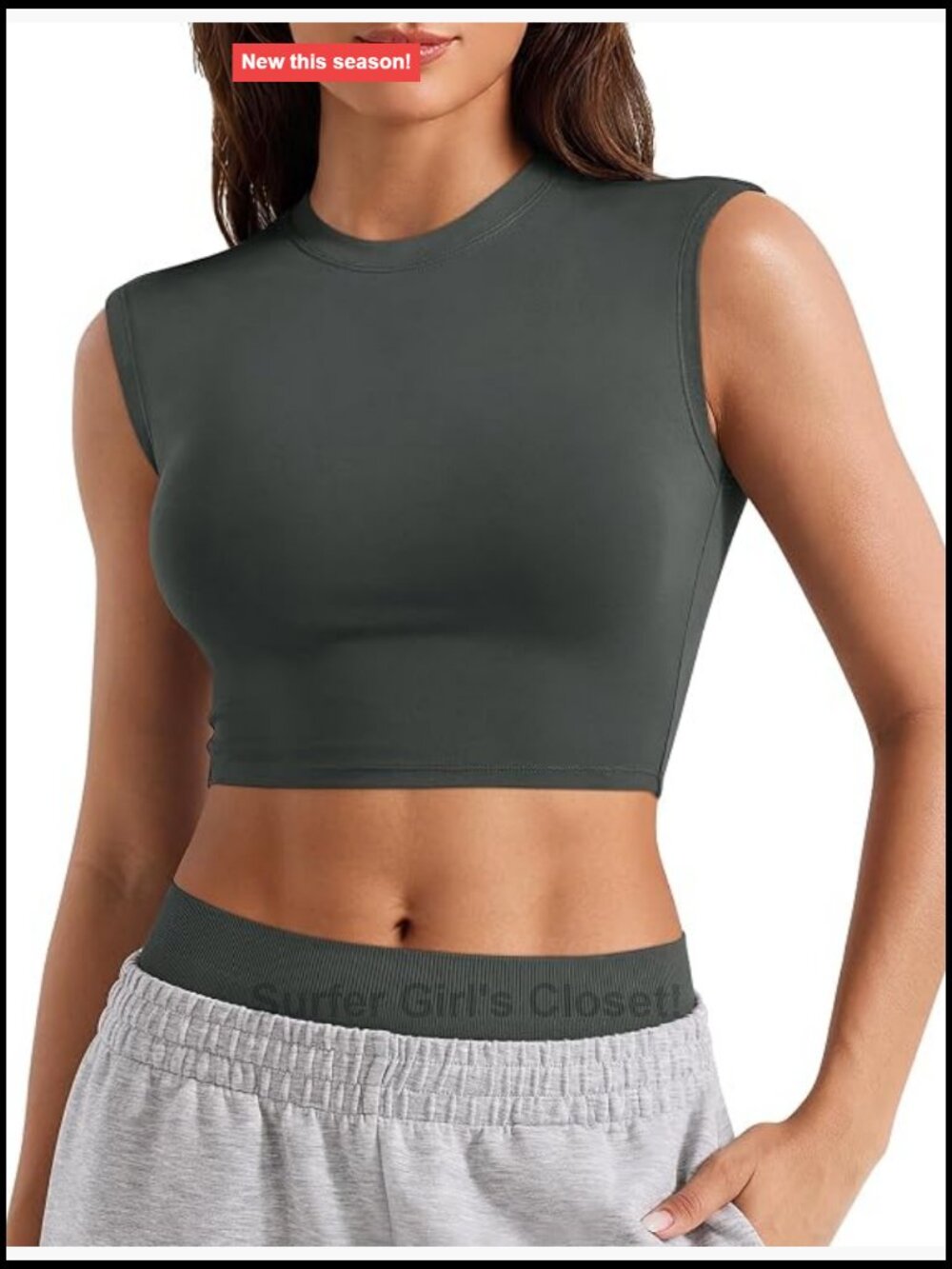 Women Sleeveless Crop Top Buttery Soft Modal Spandex Stretchy Breathable